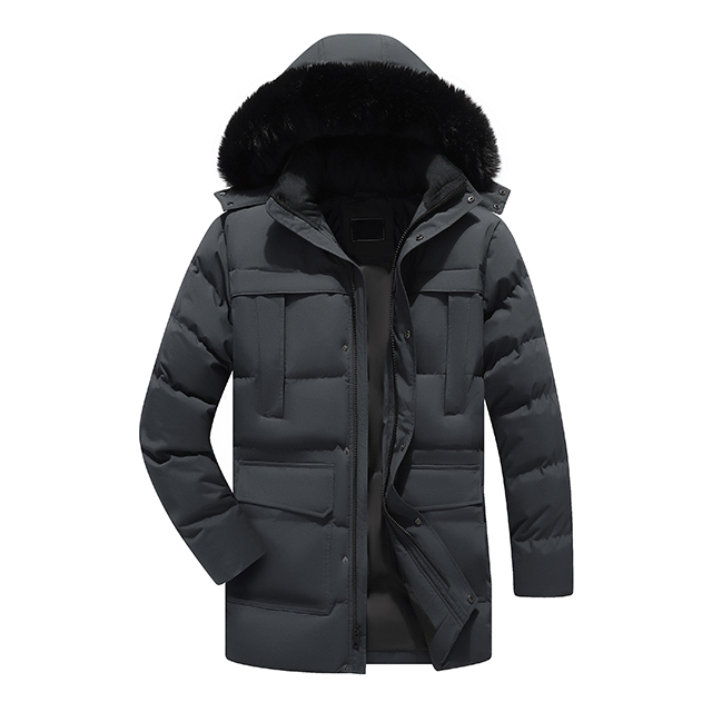 Wholesale Hooded Jacket Men Winter Warm Sweater Jacket Fur Lined Hooded Coat