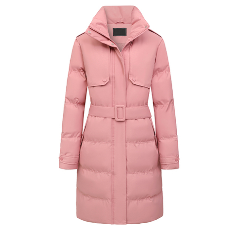Wholesale Winter Puffer Jacket Ladies Warm Hooded Padded Clothes Slim Long Down Winter Jackets Coats