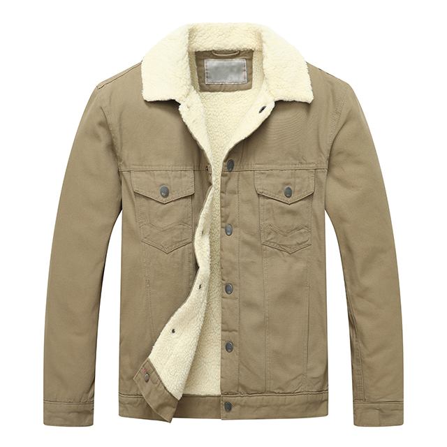 Wholesale Men Winter Thickened Warm Fleece Parka Men Outwear Jacket