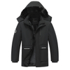 Hooded Winter Fleece Jacket Custom Logo Men Outdoor Thick Windbreaker Coat