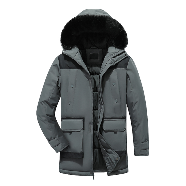 Wholesale Custom Winter Male Padded Man Coat Jacket Thick Warm Fur Hooded Men Parka