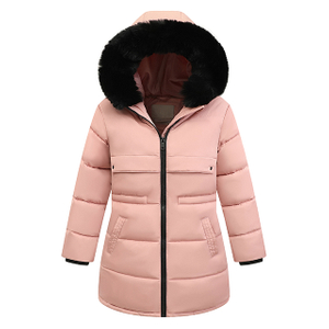 Wholesale Custom Winter Puffer Jacket Girls Warm Hooded Clothes Kids Slim Down Jackets Coats