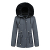 Wholesale Women's Winter Fox Fur-Trim Hooded Down Jacket Long Parka Puffer Coat