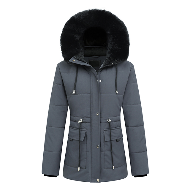 Wholesale Women's Winter Fox Fur-Trim Hooded Down Jacket Long Parka Puffer Coat