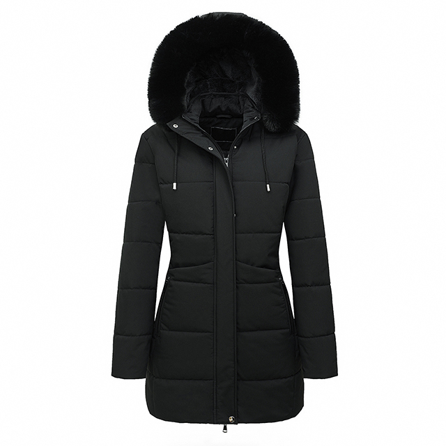 Wholesale Winter Puffer Jacket Ladies Warm Hooded Padded Clothes Women Slim Long Jackets Coats