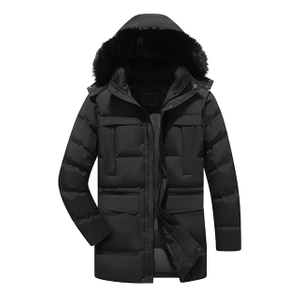 Wholesale Hooded Jacket Men Winter Warm Sweater Jacket Fur Lined Hooded Coat