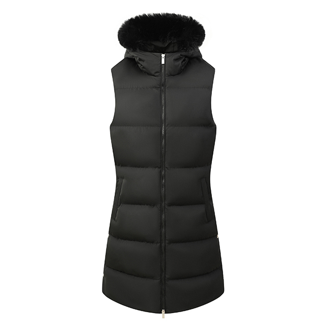 Wholesale Custom Womens Fashion Coats Hooded Sleeveless Jackets Long Down Puffer Vest for Female
