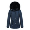 Wholesale Women's Winter Fox Fur-Trim Hooded Down Jacket Long Parka Puffer Coat
