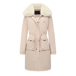 Wholesale Custom Faux Fur Collar Slim-Fit Long Winter Puffer Jackets Women's Coats for Ladies Women