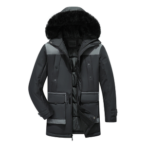 Wholesale Custom Winter Male Padded Man Coat Jacket Thick Warm Fur Hooded Men Parka