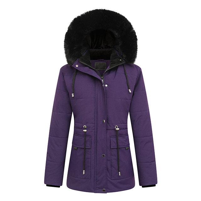 Wholesale Women's Winter Fox Fur-Trim Hooded Down Jacket Long Parka Puffer Coat