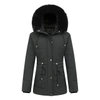 Wholesale Women's Winter Fox Fur-Trim Hooded Down Jacket Long Parka Puffer Coat