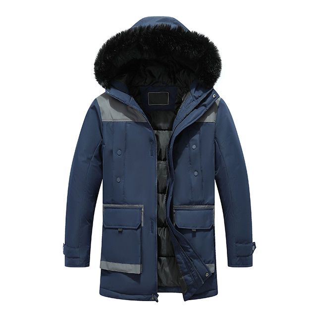Wholesale Custom Winter Male Padded Man Coat Jacket Thick Warm Fur Hooded Men Parka
