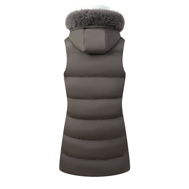 Wholesale Custom Womens Fashion Coats Hooded Sleeveless Jackets Long Down Puffer Vest for Female