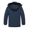 Hooded Winter Fleece Jacket Custom Logo Men Outdoor Thick Windbreaker Coat