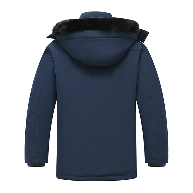 Hooded Winter Fleece Jacket Custom Logo Men Outdoor Thick Windbreaker Coat