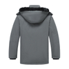 Hooded Winter Fleece Jacket Custom Logo Men Outdoor Thick Windbreaker Coat
