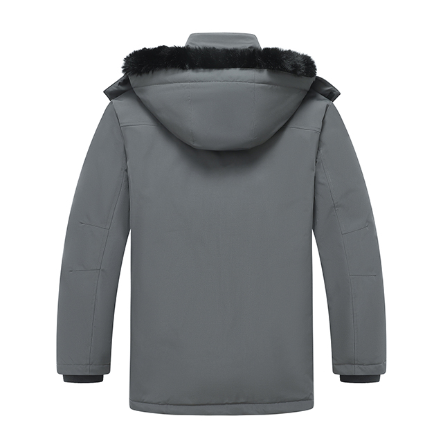 Hooded Winter Fleece Jacket Custom Logo Men Outdoor Thick Windbreaker Coat