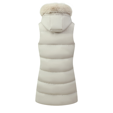 Wholesale Custom Womens Fashion Coats Hooded Sleeveless Jackets Long Down Puffer Vest for Female